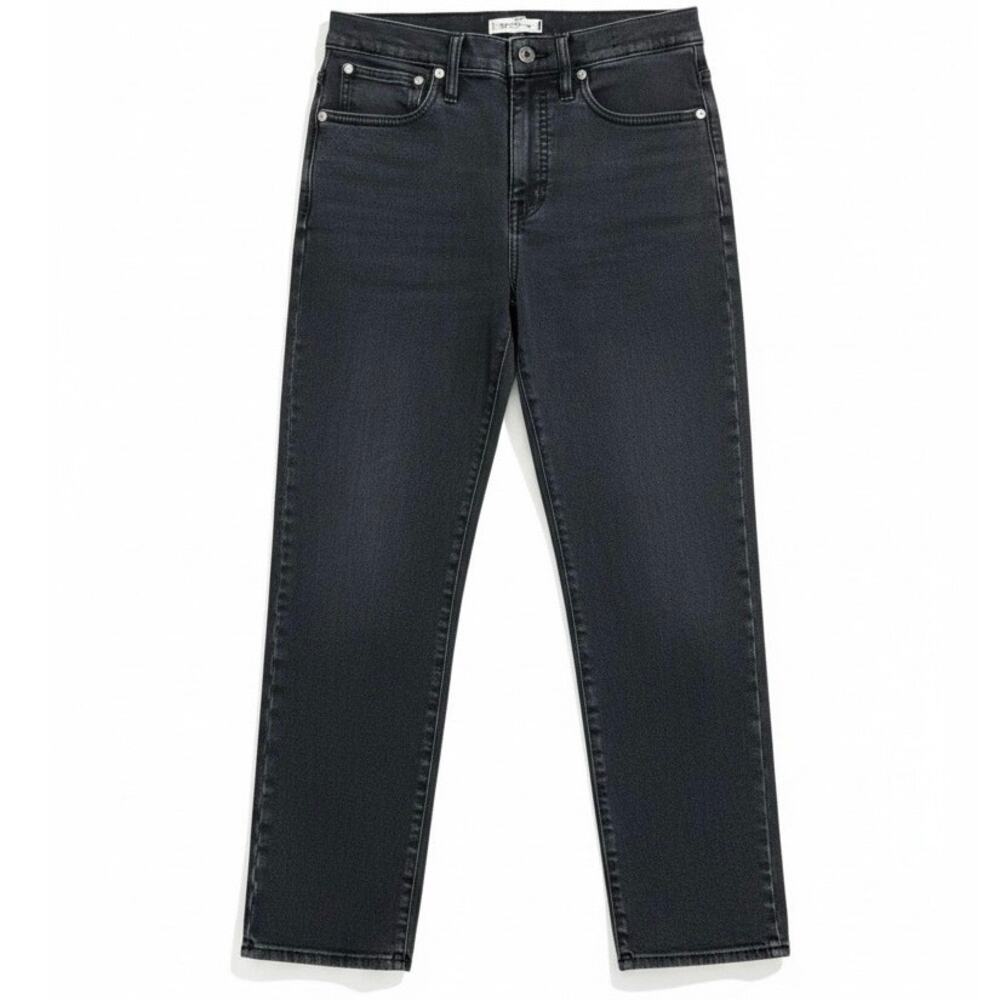 Madewell Black Classic Straight Leg Jeans 27 High Rise Cropped Black Denim NWOT - Picture 3 of 8
